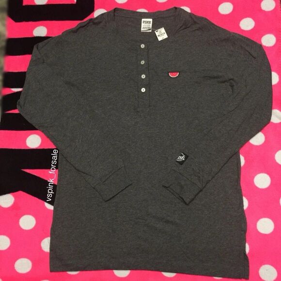 Victoria's Secret PINK S Long Sleeve Campus Tee new VS Logo - Picture 2 of 4